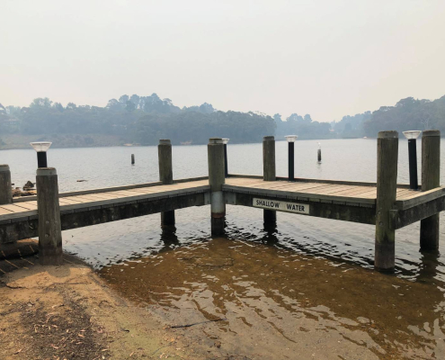 solar bollards on a jetty