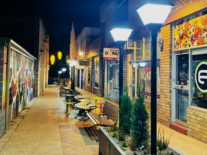 Calais solar lanterns lighting a laneway