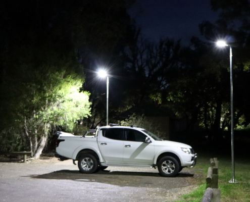 Solar lighting at a rest stop