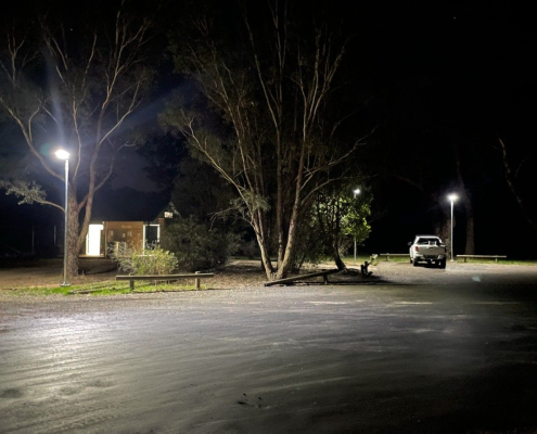 Solar lighting at a rest stop