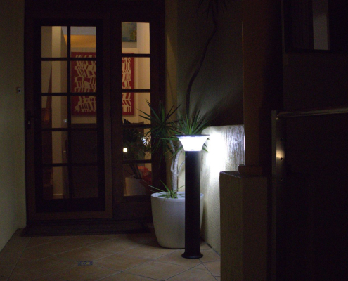 solar bollard lights in a retirement village